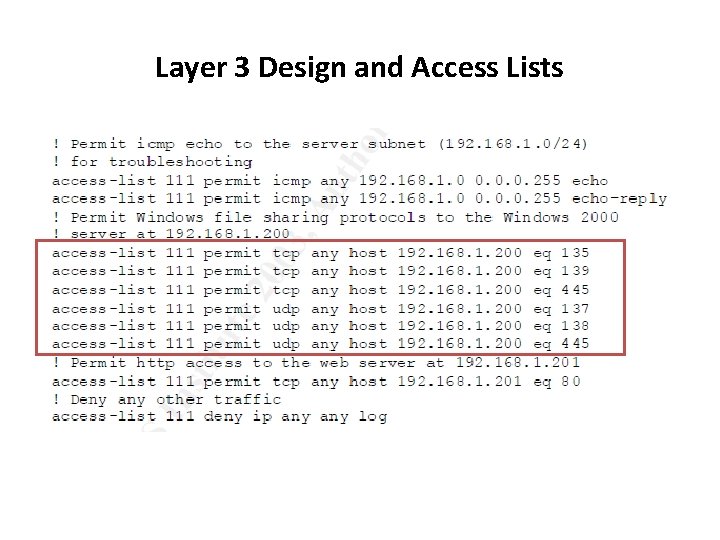 Layer 3 Design and Access Lists 