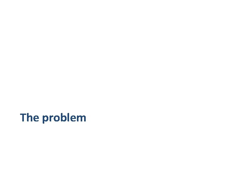 The problem The problem