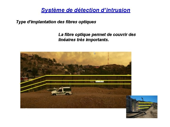 Système de détection d’intrusion Type d’implantation des fibres optiques La fibre optique permet de