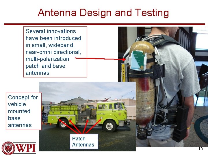 Antenna Design and Testing Several innovations have been introduced in small, wideband, near-omni directional,