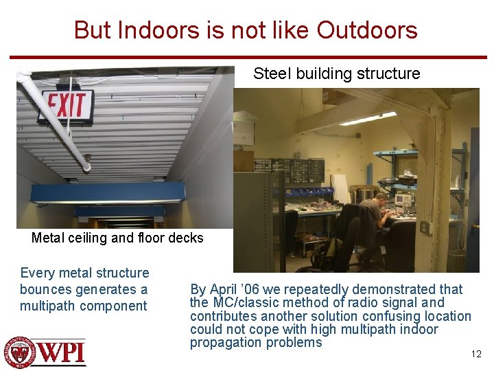 But Indoors is not like Outdoors Steel building structure Metal ceiling and floor decks