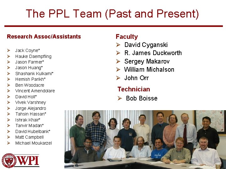 The PPL Team (Past and Present) Research Assoc/Assistants Ø Ø Ø Ø Ø Jack