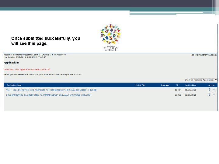 Once submitted successfully, you will see this page. Once submitted successfully, you will see this page.