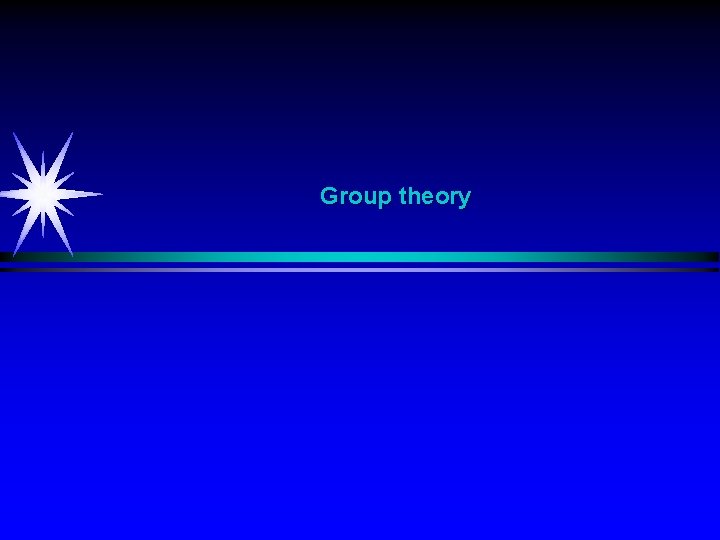 Group theory 