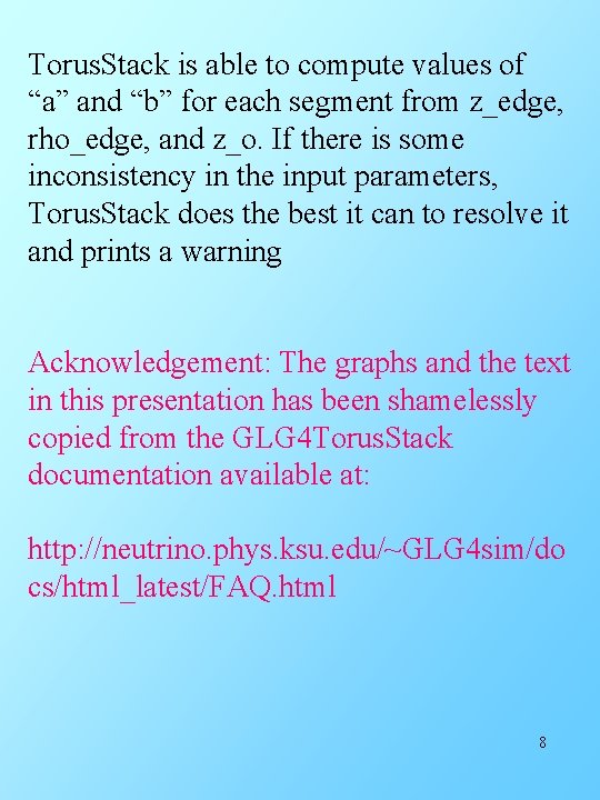 Torus. Stack is able to compute values of “a” and “b” for each segment