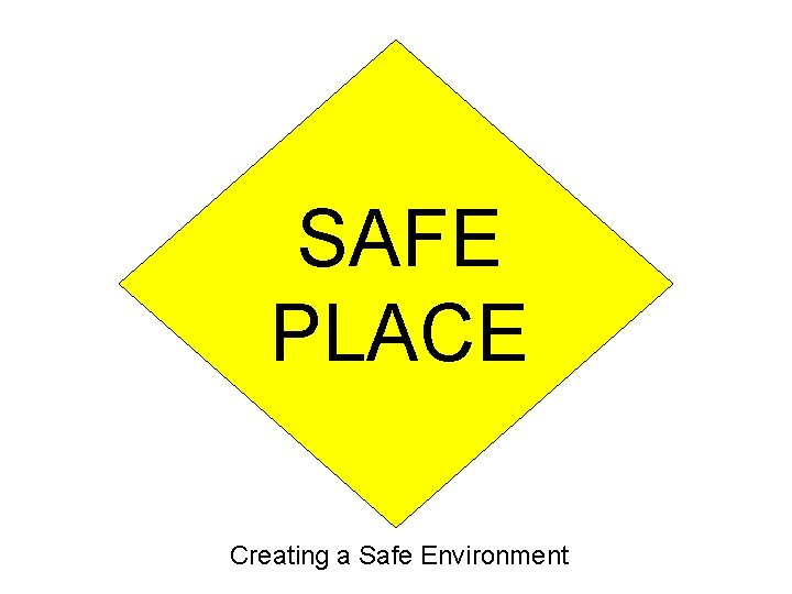 SAFE PLACE Creating a Safe Environment 