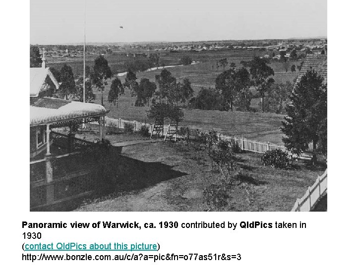 Panoramic view of Warwick, ca. 1930 contributed by Qld. Pics taken in 1930 (contact