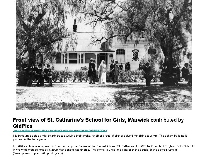 Front view of St. Catharine's School for Girls, Warwick contributed by Qld. Pics (contact