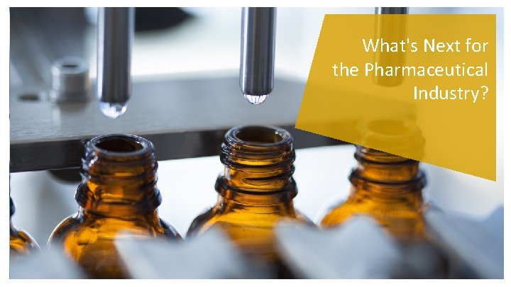 What's Next for the Pharmaceutical Industry? What's Next for the Pharmaceutical Industry?