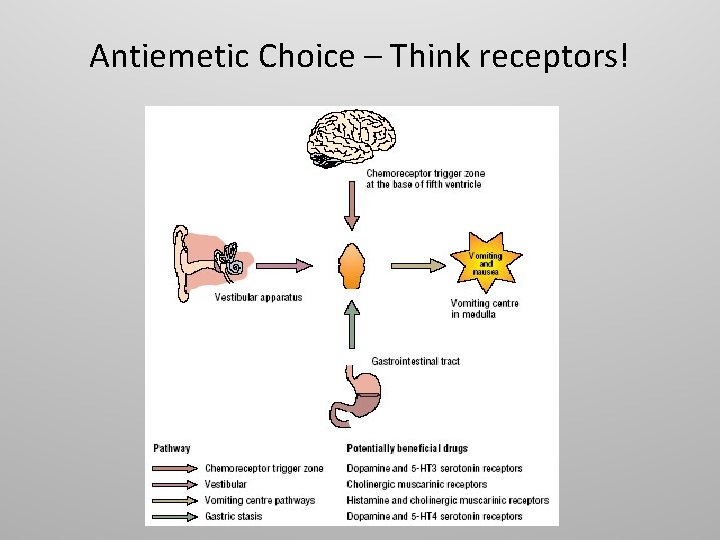 Antiemetic Choice – Think receptors! 