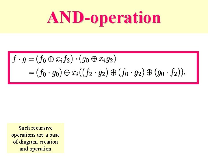 AND-operation Such recursive operations are a base of diagram creation and operation 