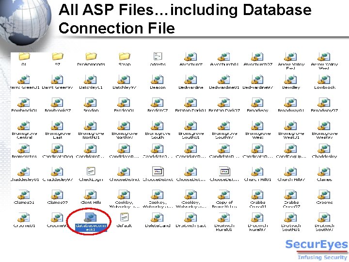 All ASP Files…including Database Connection File 