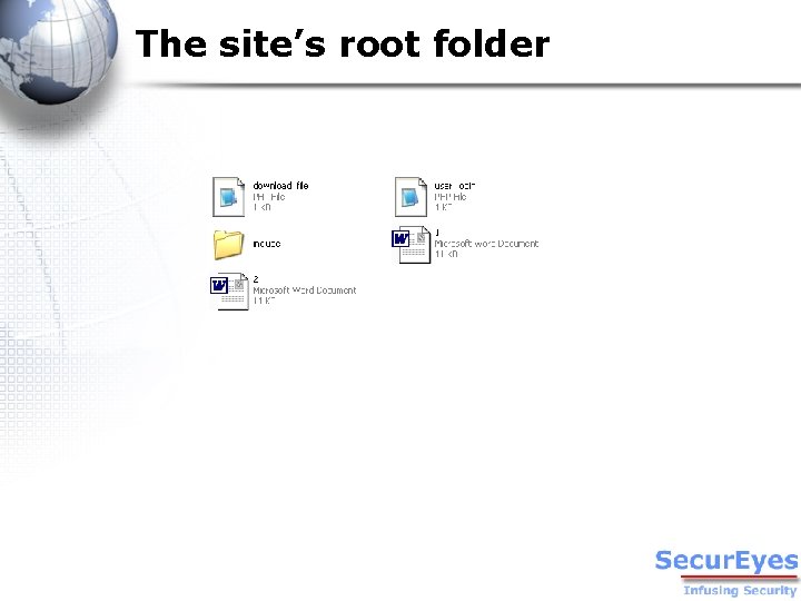 The site’s root folder 