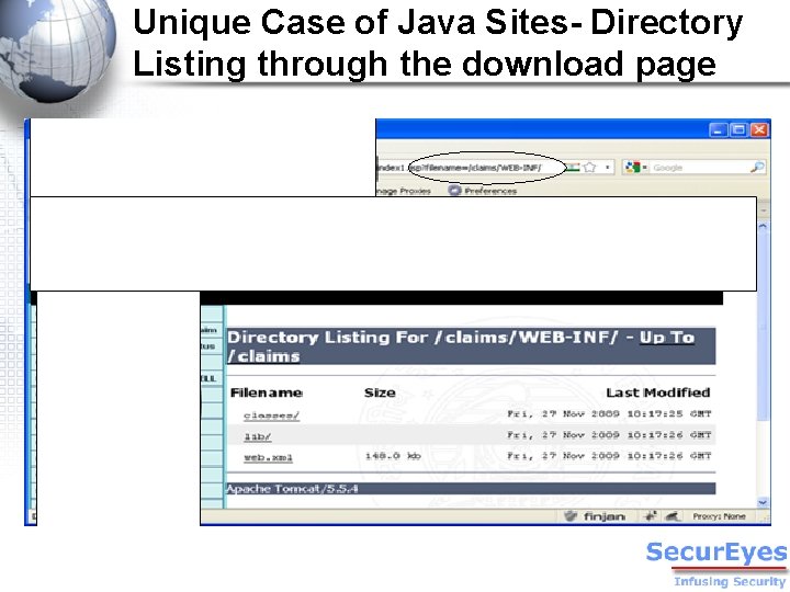 Unique Case of Java Sites- Directory Listing through the download page 