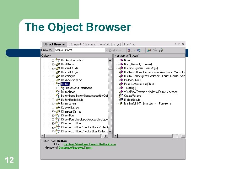 Lesson 8 Classes and Objects Microsoft Visual Basic