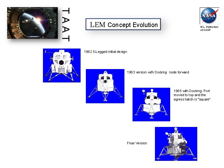 TAAT The Five legged 1962 model of then named Lunar Excursion Module LEM Concept