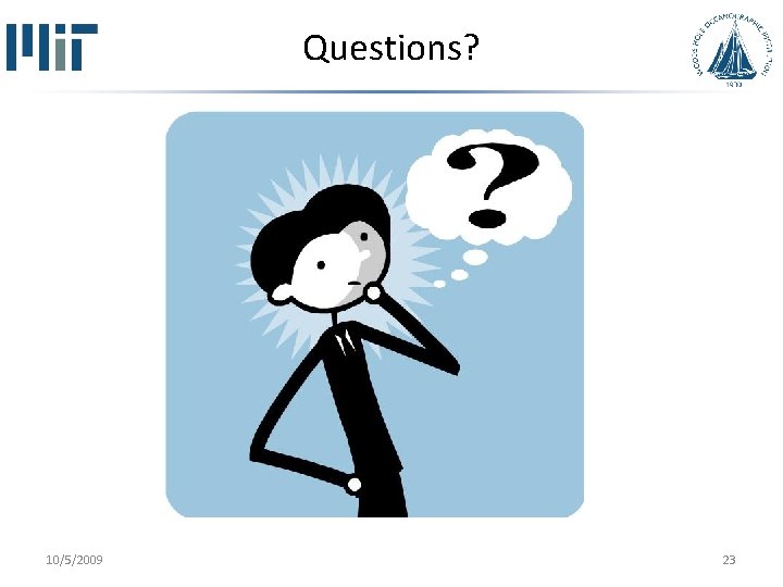 Questions? 10/5/2009 23 