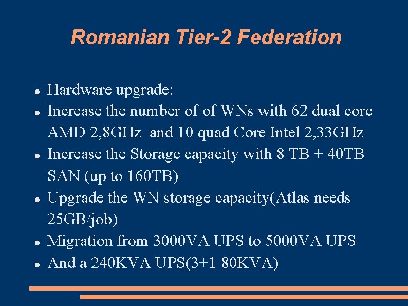 Romanian Tier-2 Federation Hardware upgrade: Increase the number of of WNs with 62 dual