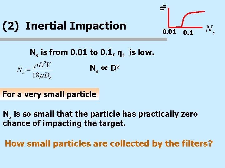 ηt (2) Inertial Impaction 0. 01 0. 1 Ns is from 0. 01 to