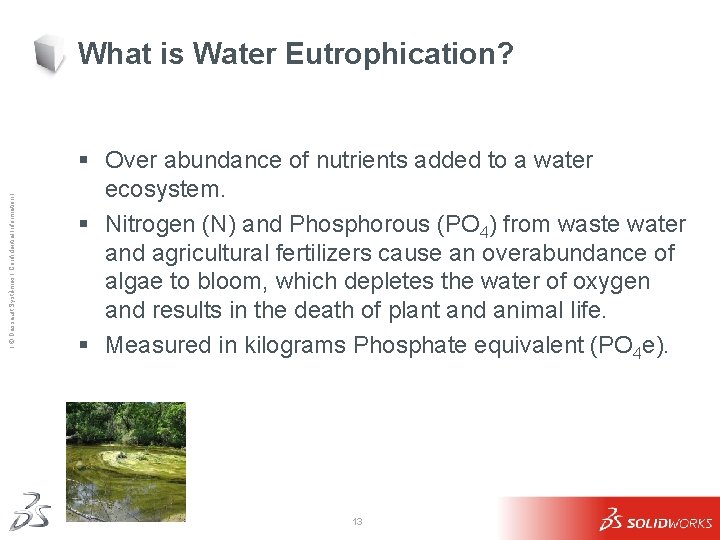 Ι © Dassault Systèmes Ι Confidential Information Ι What is Water Eutrophication? § Over