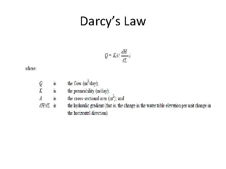 Darcy’s Law 