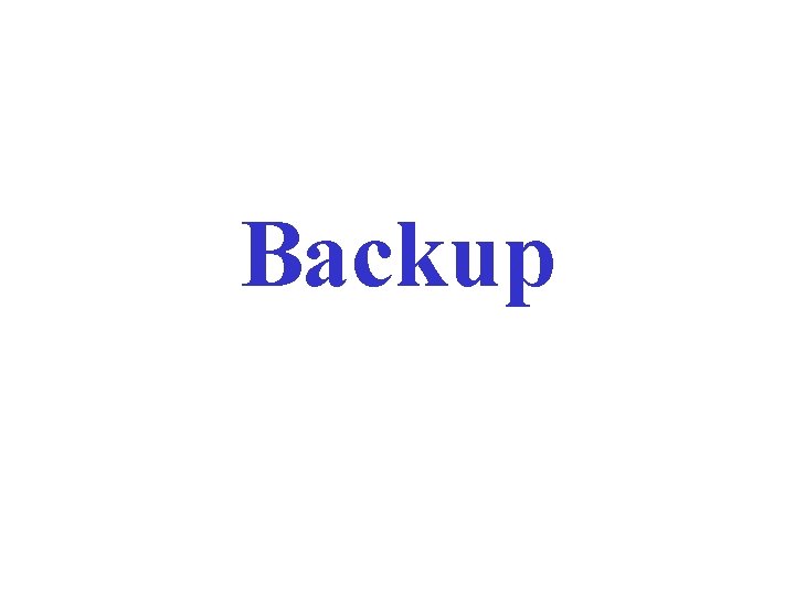 Backup 