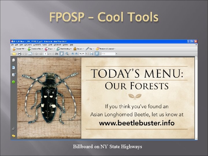 FPOSP – Cool Tools Billboard on NY State Highways 