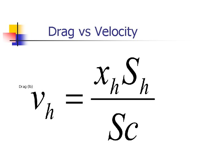 Drag vs Velocity Drag (lb) Drag vs Velocity Drag (lb)