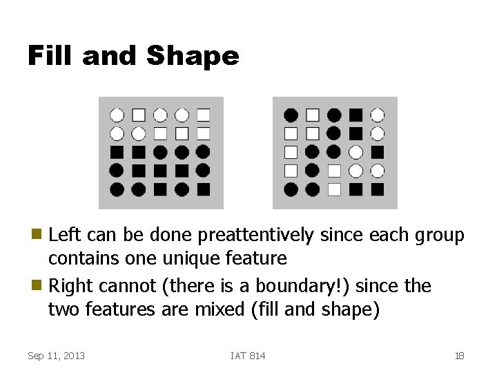 Fill and Shape Left can be done preattentively since each group contains one unique