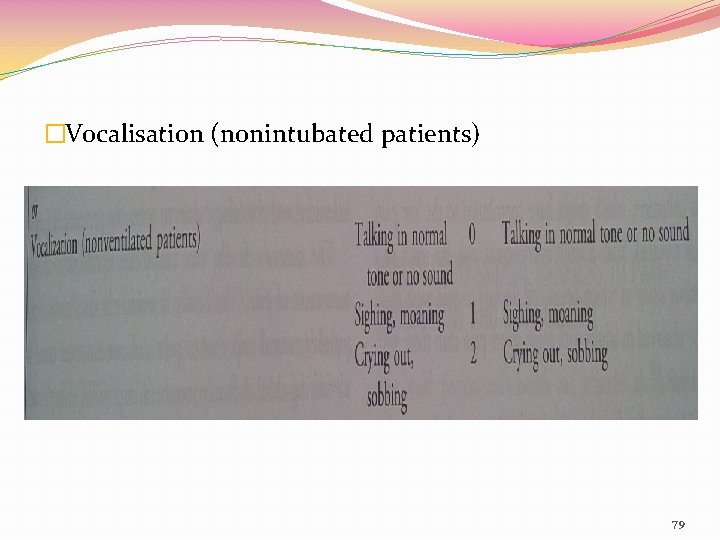 �Vocalisation (nonintubated patients) 79 