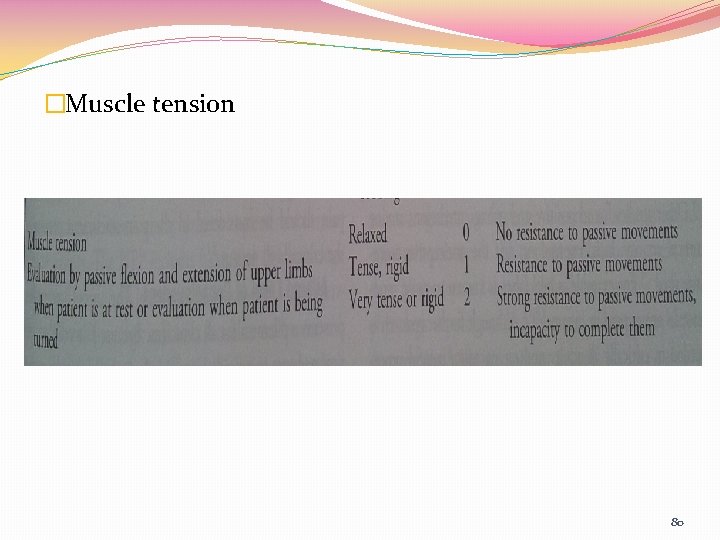 �Muscle tension 80 
