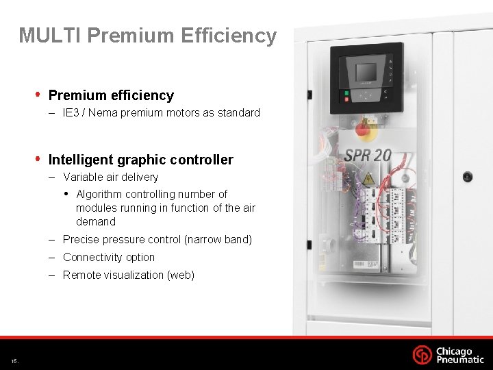 MULTI Premium Efficiency Premium efficiency – IE 3 / Nema premium motors as standard