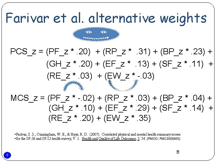 Farivar et al. alternative weights PCS_z = (PF_z *. 20) + (RP_z *. 31)