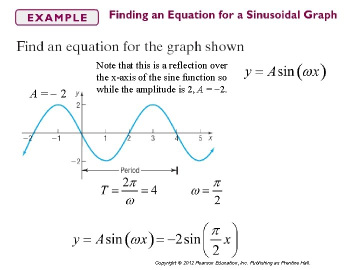 A= 2 Note that this is a reflection over the x-axis of the sine