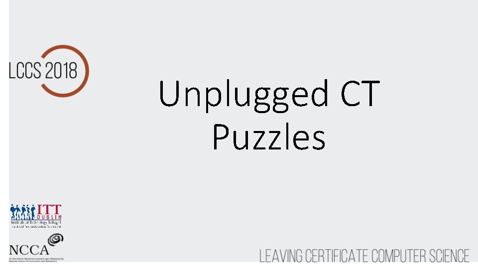 Unplugged CT Puzzles 