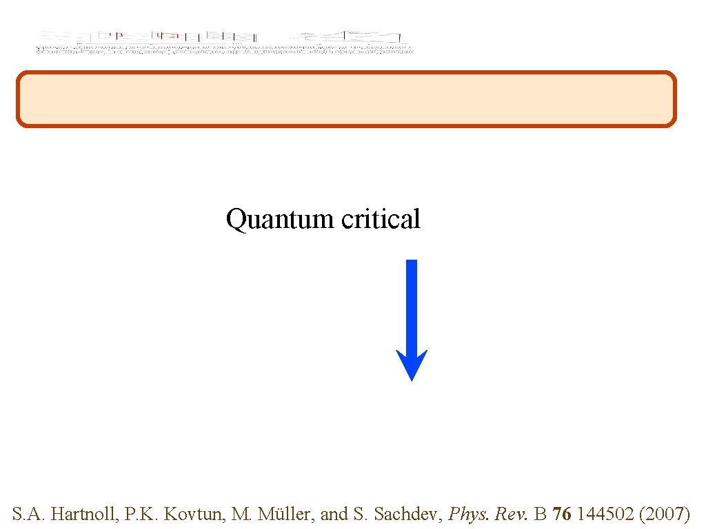 Quantum critical S. A. Hartnoll, P. K. Kovtun, M. Müller, and S. Sachdev, Phys.