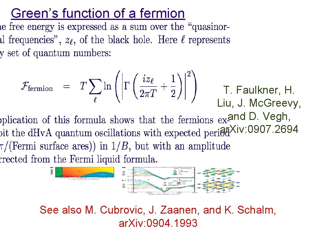 Green’s function of a fermion T. Faulkner, H. Liu, J. Mc. Greevy, and D.