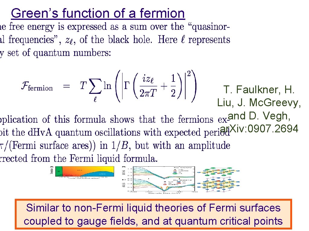 Green’s function of a fermion T. Faulkner, H. Liu, J. Mc. Greevy, and D.