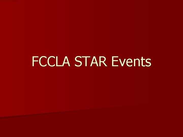 FCCLA STAR Events 