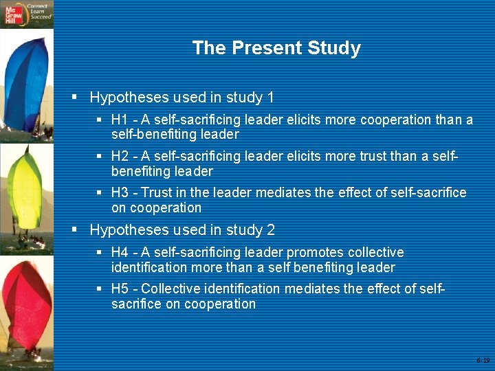 The Present Study § Hypotheses used in study 1 § H 1 - A