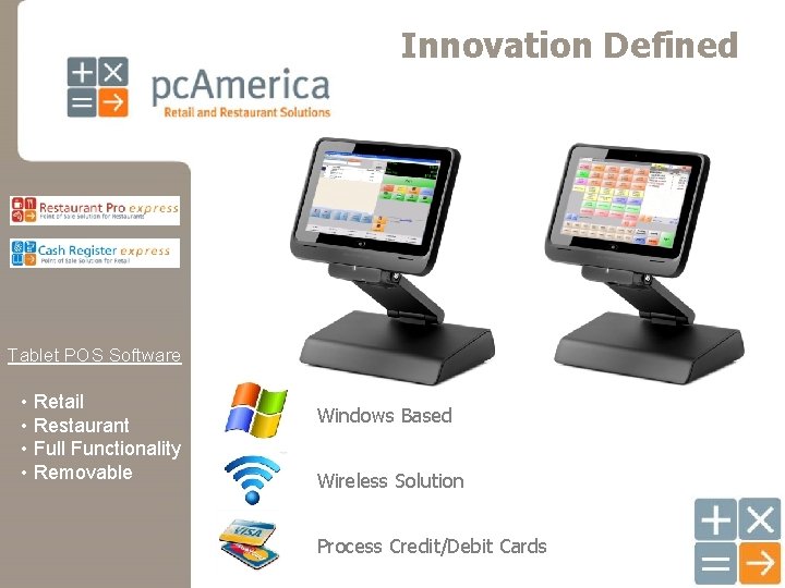 Innovation Defined • pc. America’s customizable digital signage interface enables retail store and restaurants