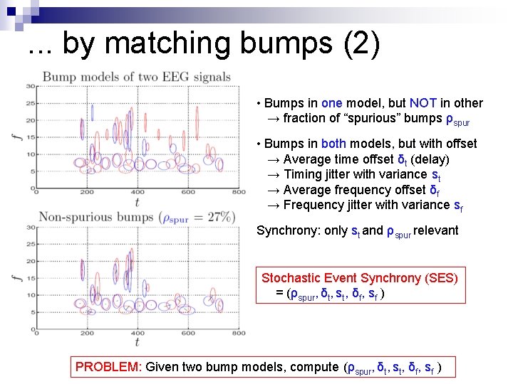 . . . by matching bumps (2) • Bumps in one model, but NOT