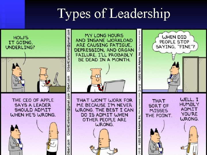 Types of Leadership © 2012 Cengage Learning. These materials are designed for classroom use