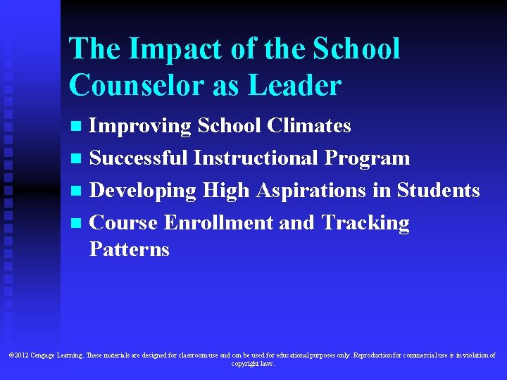 The Impact of the School Counselor as Leader Improving School Climates n Successful Instructional