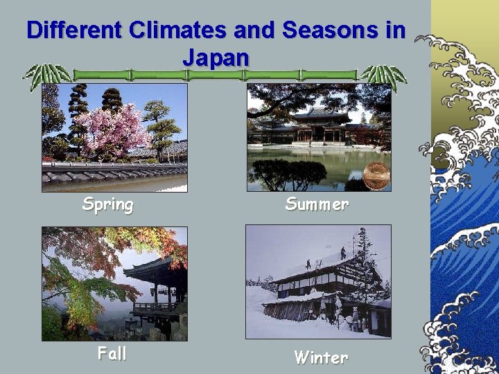 Different Climates and Seasons in Japan Spring Summer Fall Winter 