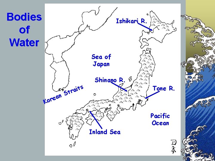 Bodies of Water Ishikari R. Sea of Japan Ko n rea s t i