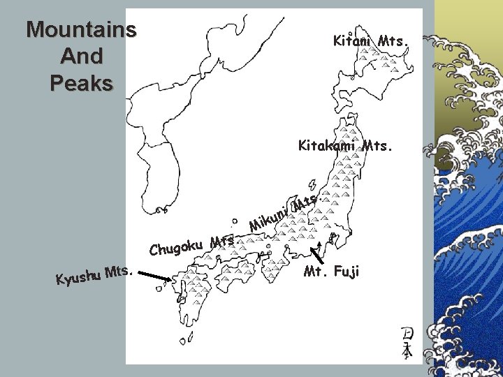 Mountains And Peaks Kitani Mts. Kitakami Mts. u k o g u Ch ts.