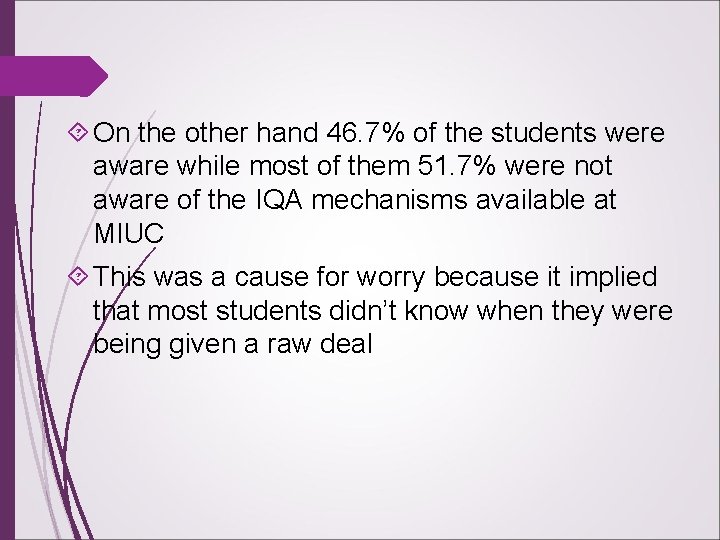  On the other hand 46. 7% of the students were aware while most