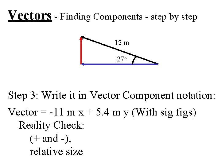 Vectors - Finding Components - step by step 12 m 27 o Step 3: Vectors - Finding Components - step by step 12 m 27 o Step 3: