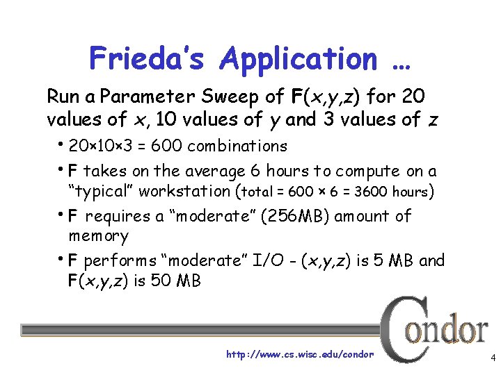 Frieda’s Application … Run a Parameter Sweep of F(x, y, z) for 20 values
